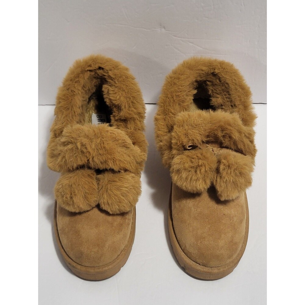 ROUGE HELIUM brown slippers textile & faux fur woman's size 11